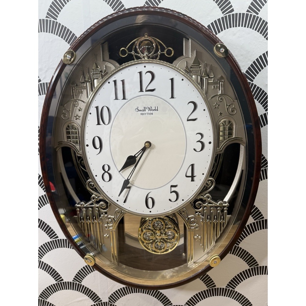 Small World Rhythm Nostalgia Sound Motion Musical Clock T3891-1 Crystals